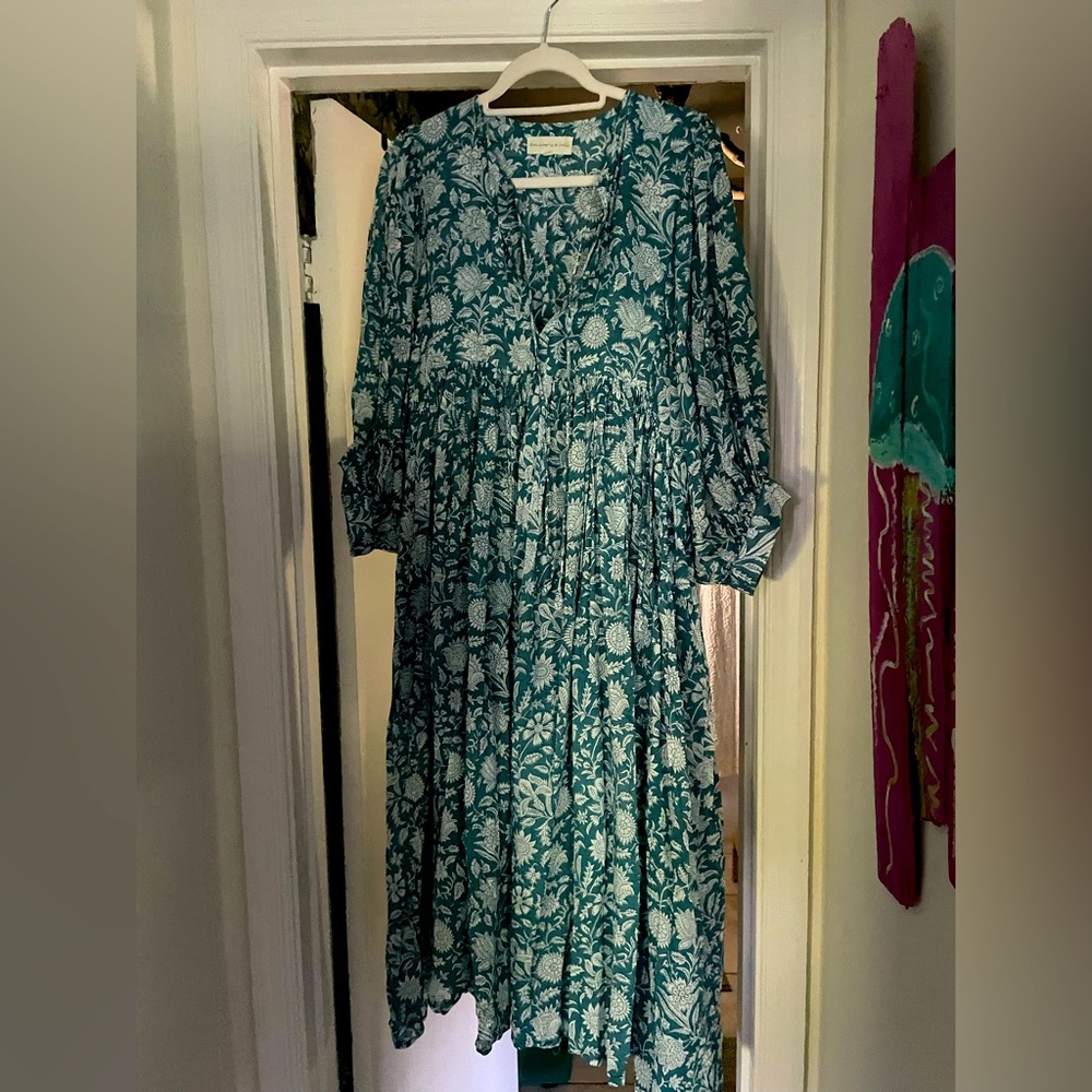 Daughters of India, midi dress in teal